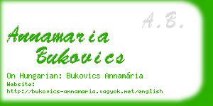 annamaria bukovics business card