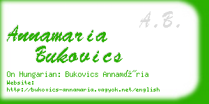 annamaria bukovics business card